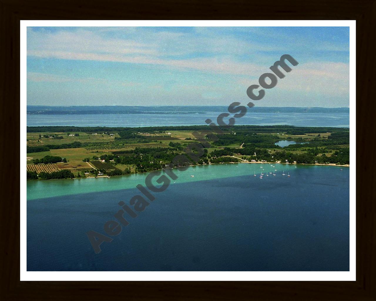 Aerial image of [3445] Omena Bay in St Joseph, MI with Black Wood frame