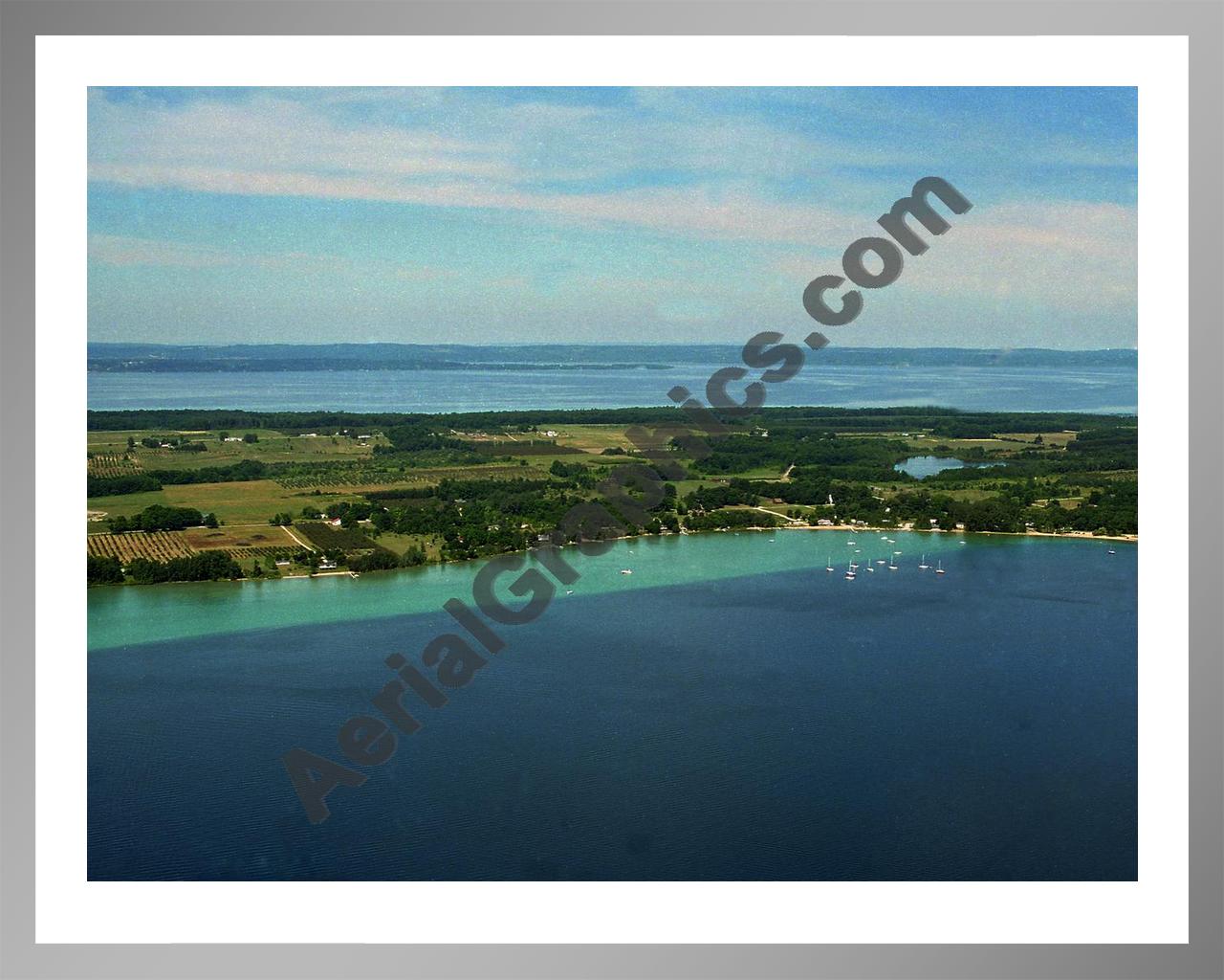 Aerial image of [3445] Omena Bay in St Joseph, MI with Silver Metal frame