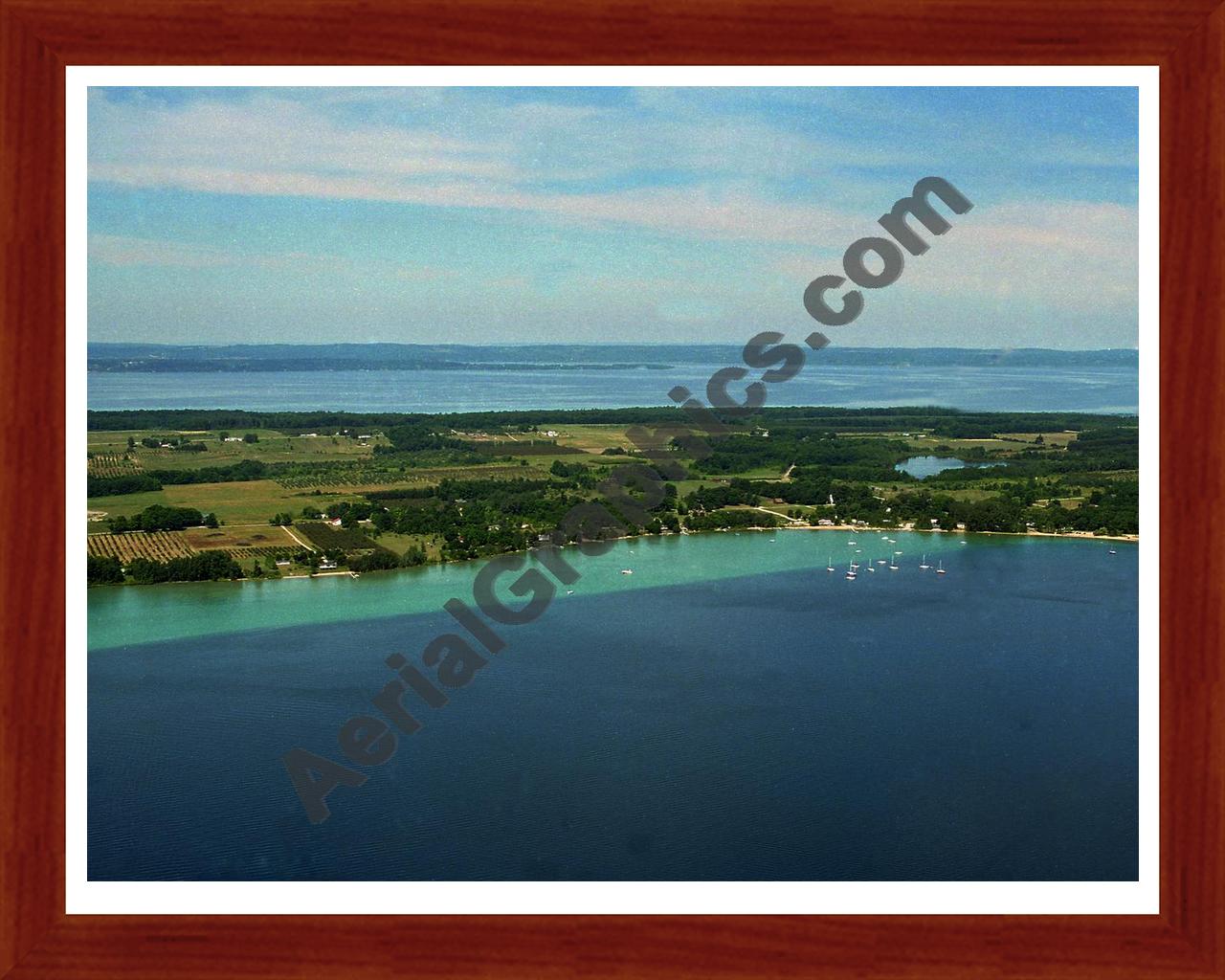 Aerial image of [3445] Omena Bay in St Joseph, MI with Cherry Wood frame