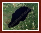 Aerial image of [345] Henderson Lake in Ogemaw, MI with Cherry Wood frame