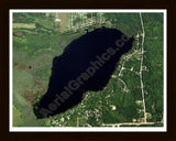 Aerial image of [345] Henderson Lake in Ogemaw, MI with Black Wood frame