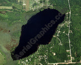 Aerial image of [345] Henderson Lake in Ogemaw, MI with Canvas Wrap frame