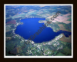 Aerial image of [3485] Fine Lake in Barry, MI with Black Wood frame