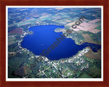 Aerial image of [3485] Fine Lake in Barry, MI with Cherry Wood frame