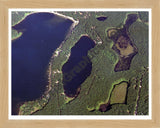 Aerial image of [34] Basford Lake in Lake, MI with Natural Wood frame