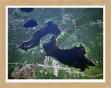 Aerial image of [3553] Saddle Lake in Van Buren, MI with Natural Wood frame