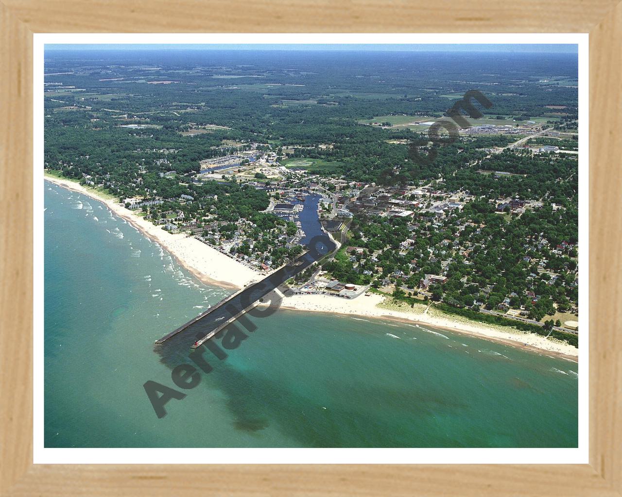 Aerial image of [3555] South Haven, looking east with Natural Wood frame