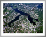 Aerial image of [3557] Wolverine Lake in Oakland, MI with Silver Metal frame