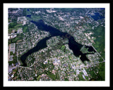 Aerial image of [3557] Wolverine Lake in Oakland, MI with Black Metal frame