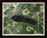 Aerial image of [3568] Loon Lake in Oakland, MI with Black Wood frame