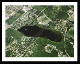 Aerial image of [3568] Loon Lake in Oakland, MI with Black Metal frame