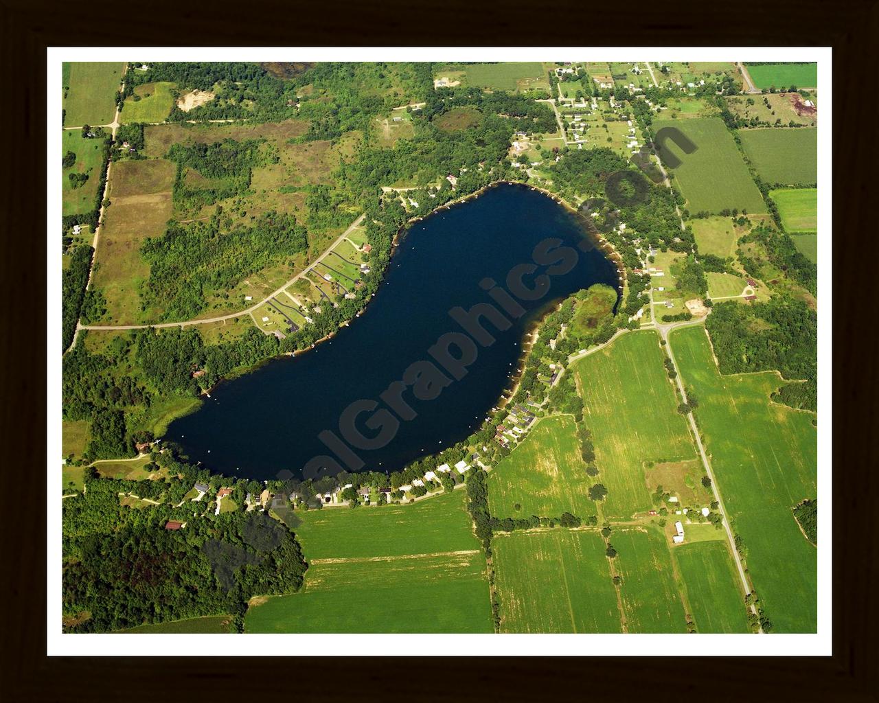 Aerial image of [3574] North Lake in Van Buren, MI with Black Wood frame