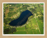 Aerial image of [3574] North Lake in Van Buren, MI with Natural Wood frame