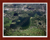 Aerial image of [3579] Goguac Lake in Calhoun, MI with Cherry Wood frame