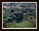 Aerial image of [3579] Goguac Lake in Calhoun, MI with Black Wood frame