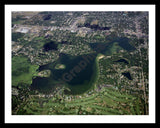 Aerial image of [3579] Goguac Lake in Calhoun, MI with Black Metal frame