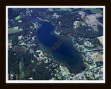 Aerial image of [3580] Saint Marys Lake in Calhoun, MI with Black Wood frame