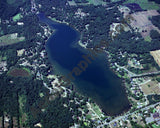 Aerial image of [3580] Saint Marys Lake in Calhoun, MI with Canvas Wrap frame