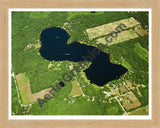 Aerial image of [3587] Mill Lake in Van Buren, MI with Natural Wood frame