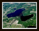 Aerial image of [3589] Eagle Lake in Allegan, MI with Black Wood frame