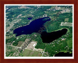 Aerial image of [3589] Eagle Lake in Allegan, MI with Cherry Wood frame