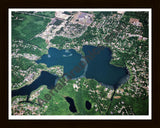 Aerial image of [3593] North Commerce Lake in Oakland, MI with Black Wood frame