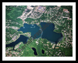 Aerial image of [3593] North Commerce Lake in Oakland, MI with Black Metal frame