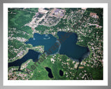 Aerial image of [3593] North Commerce Lake in Oakland, MI with Silver Metal frame