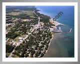 Aerial image of [3598] Port Sanilac, looking North with Silver Metal frame