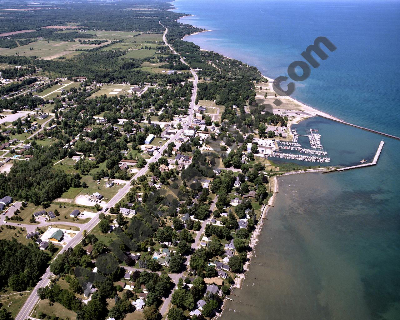 Aerial image of [3598] Port Sanilac, looking North with Canvas Wrap frame