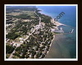 Aerial image of [3598] Port Sanilac, looking North with Black Wood frame