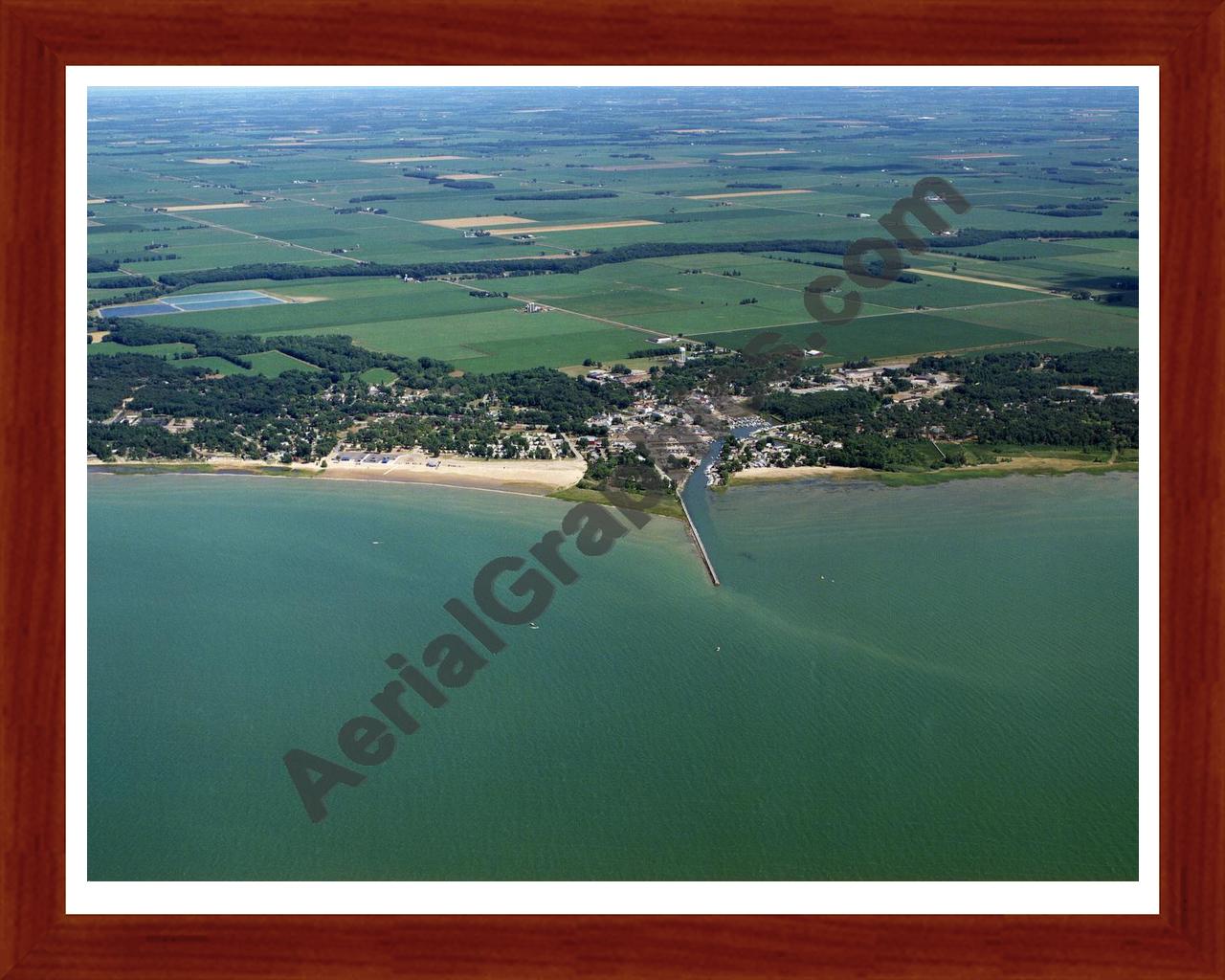 Aerial image of [3600] Caseville in Huron, MI with Cherry Wood frame