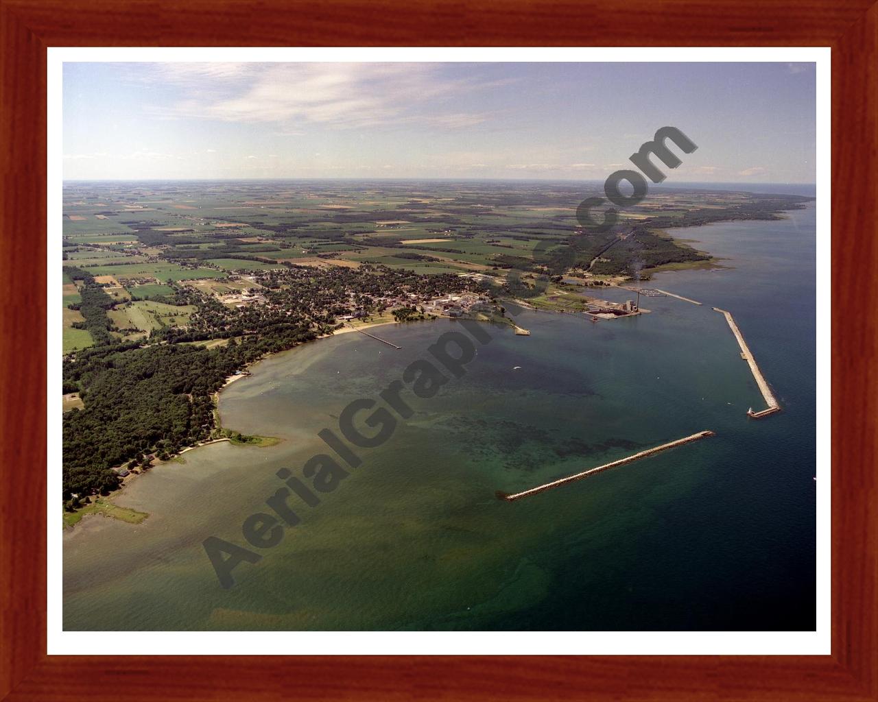 Aerial image of [3601] Harbor Beach, looking North with Cherry Wood frame