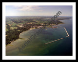 Aerial image of [3601] Harbor Beach, looking North with Black Metal frame