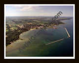 Aerial image of [3601] Harbor Beach, looking North with Black Wood frame