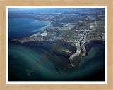 Aerial image of [3642] Metro Beach with Natural Wood frame