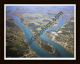 Aerial image of [3644] Harsen's Island (S) with Black Wood frame