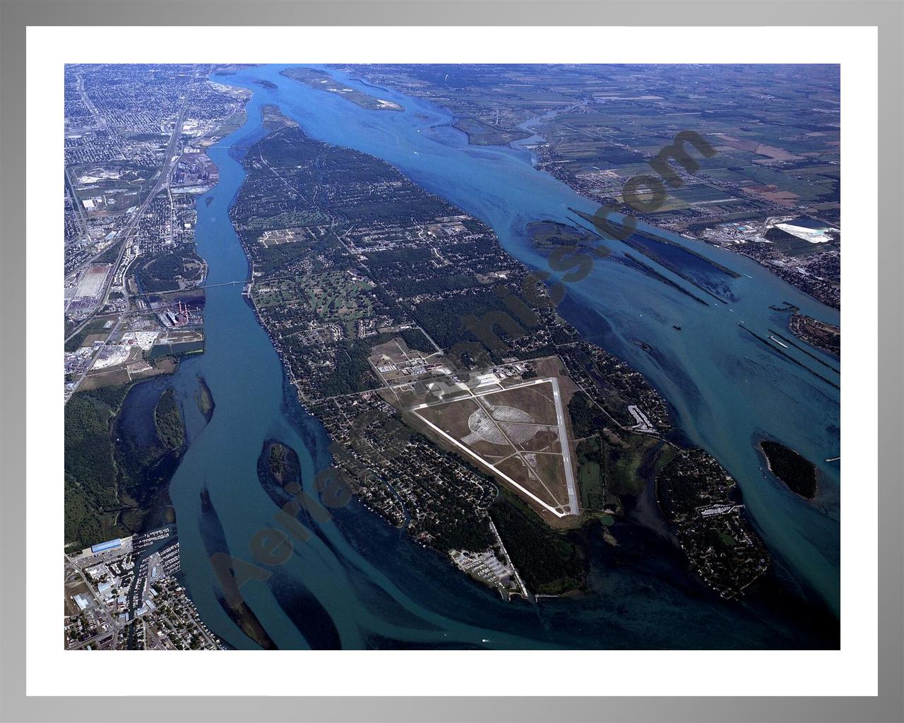 Aerial image of [3646] Grosse Ile in Wayne, MI with Silver Metal frame