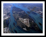 Aerial image of [3646] Grosse Ile in Wayne, MI with Black Metal frame