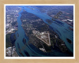 Aerial image of [3646] Grosse Ile in Wayne, MI with Natural Wood frame