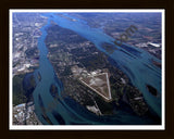 Aerial image of [3646] Grosse Ile in Wayne, MI with Black Wood frame