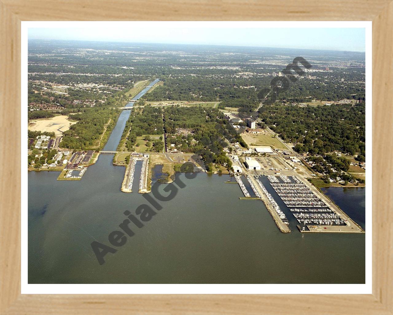 Aerial image of [3650] Clinton River Spillway with Natural Wood frame