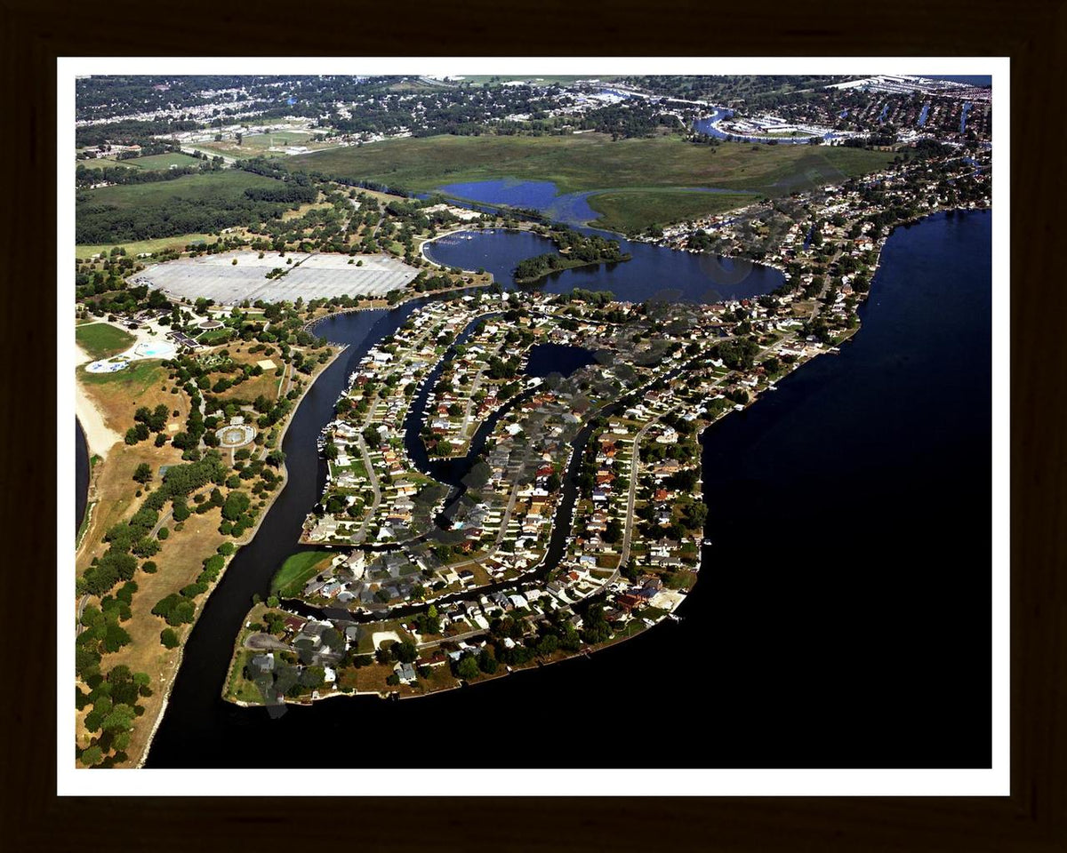 Aerial image of [3656] St. Clair Haven with Black Wood frame