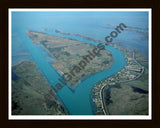 Aerial image of [3658] Seaway Island with Black Wood frame