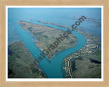 Aerial image of [3658] Seaway Island with Natural Wood frame