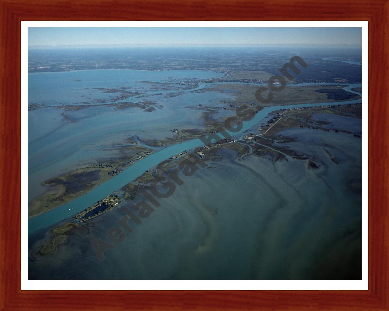 Aerial image of [3660] Middle Channel with Cherry Wood frame