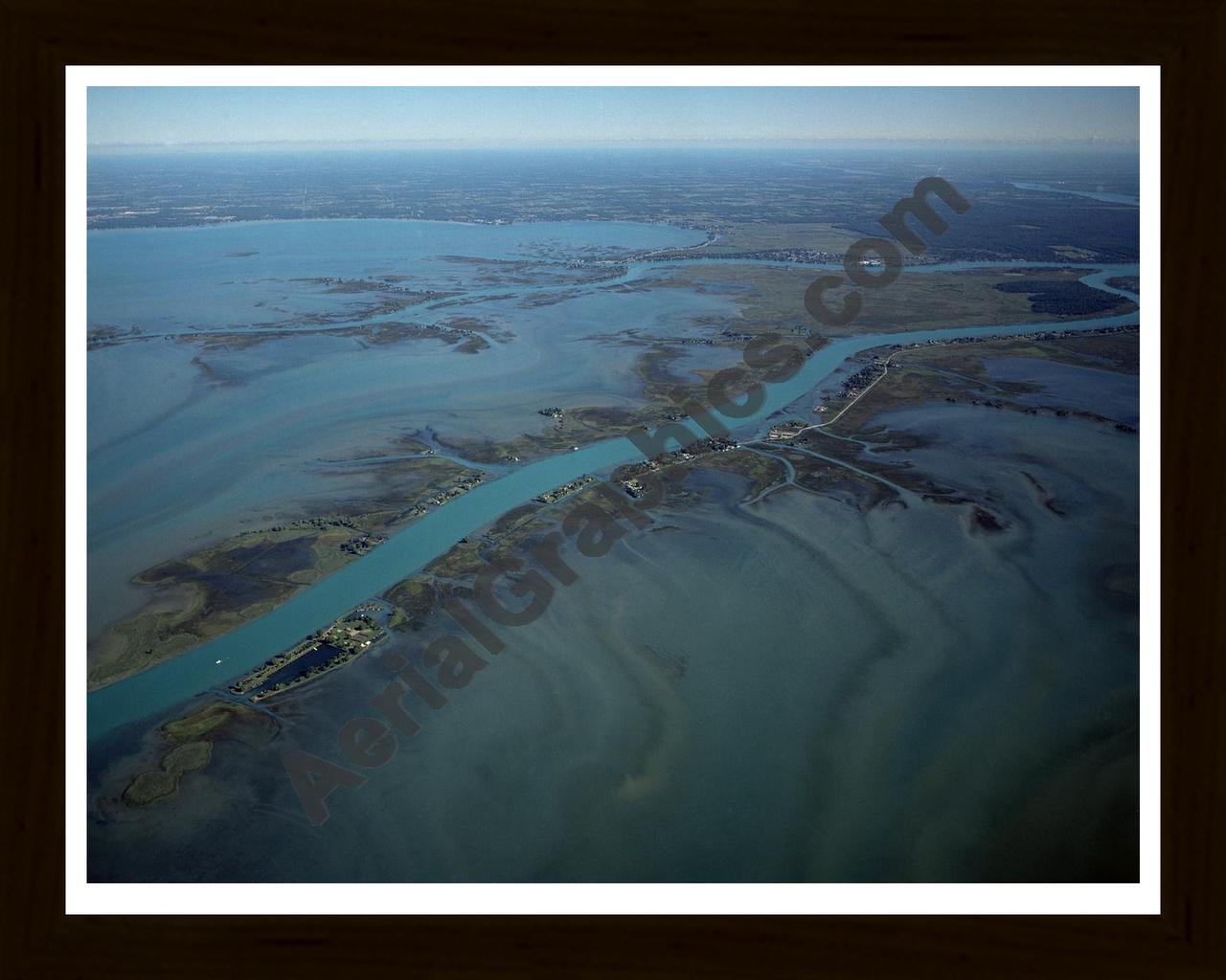 Aerial image of [3660] Middle Channel with Black Wood frame