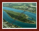 Aerial image of [3661] Stag Island with Cherry Wood frame