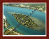 Aerial image of [3662] Fawn Island with Cherry Wood frame