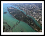 Aerial image of [3666] Grosse Ile, looking South in Wayne, MI with Black Metal frame